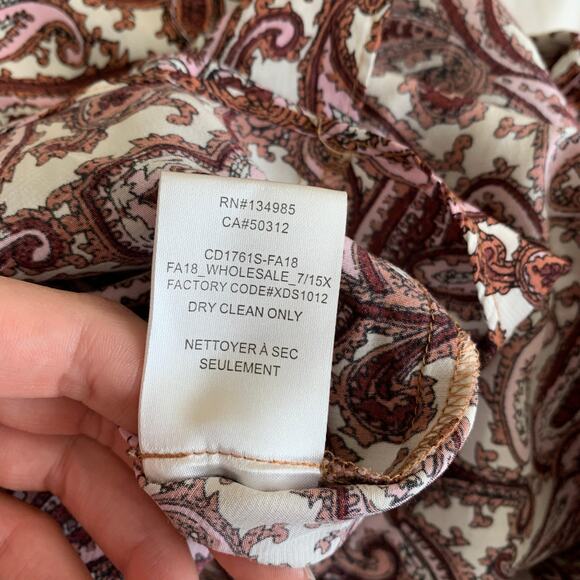 For the Love of Lemons Paisley Pink Mini Dress Womens X-Small - Picture 14 of 16